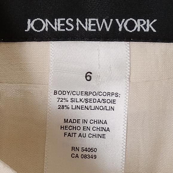 Silk Linen Cream Button Up Jacket - Picture 5 of 6